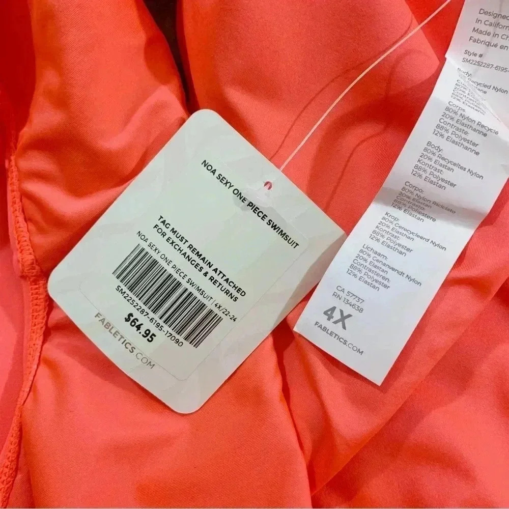 NWT Fabletics Low Back One Piece Swimsuit - Picture 7 of 11